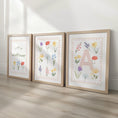 Load image into Gallery viewer, Personalised Wildflower Nursery Print Set - Custom Name Art for Girls Room Decor - RoseRowanDesign - 
