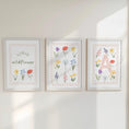 Load image into Gallery viewer, Personalised Wildflower Nursery Print Set - Custom Name Art for Girls Room Decor - RoseRowanDesign - 
