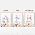 Load image into Gallery viewer, Personalised Wildflower Nursery Prints | Set of 3 | Botanical Floral Decor for Girls' Room - RoseRowanDesign - 
