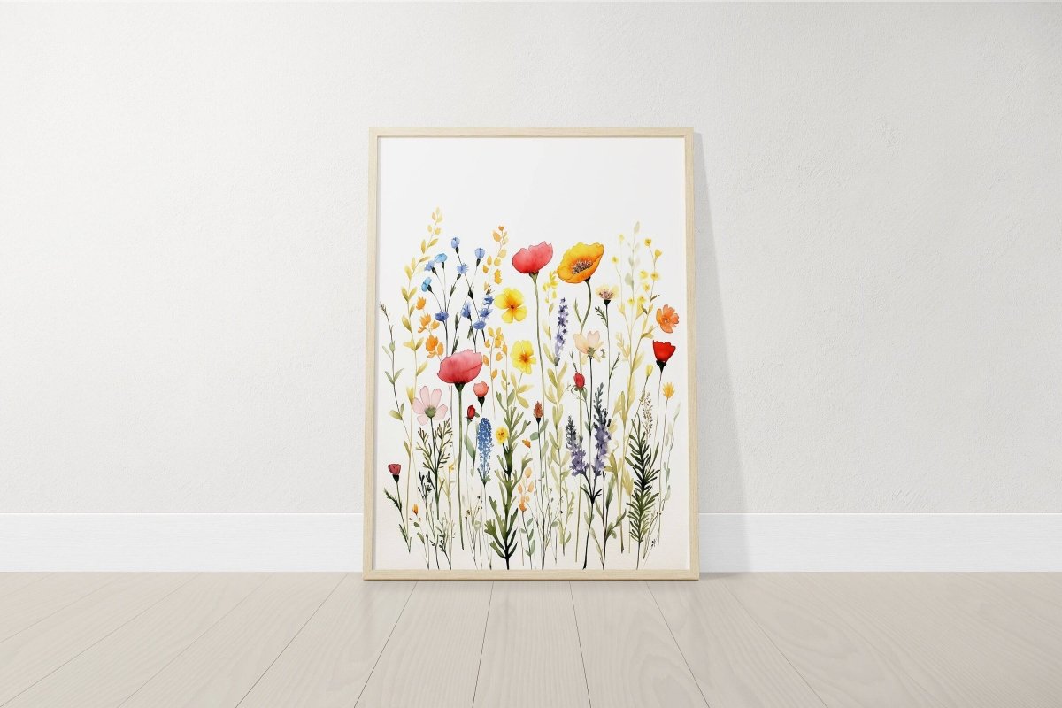 Personalised Wildflower Nursery Prints | Set of 3 | Botanical Floral Decor for Girls' Room - RoseRowanDesign - 