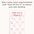 Load image into Gallery viewer, Personalised Children’s Height Chart Wall Sticker - Pink Bows
