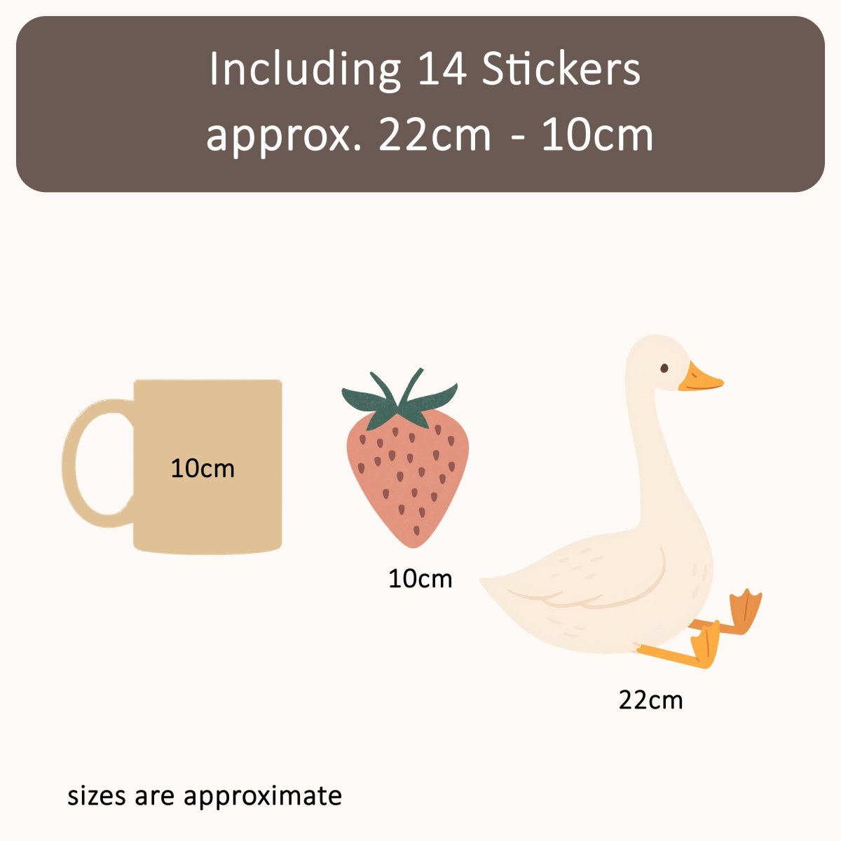 Premium Fabric Nursery Wall Stickers - Cute Whimsical Scandi Decals - RoseRowanDesign - 