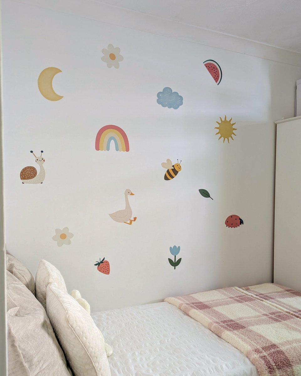 Premium Fabric Nursery Wall Stickers - Cute Whimsical Scandi Decals - RoseRowanDesign - 