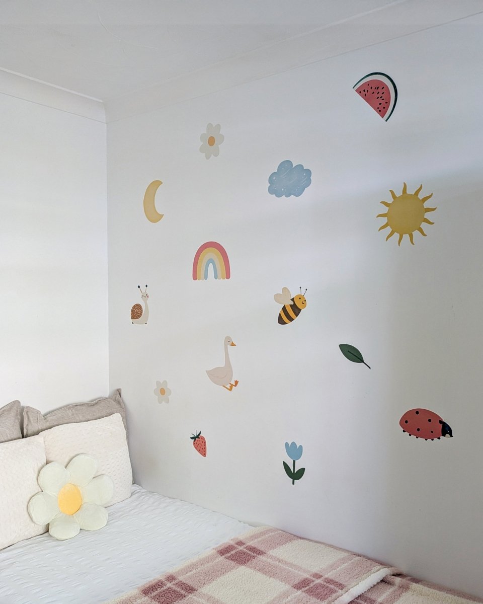 Premium Fabric Nursery Wall Stickers - Cute Whimsical Scandi Decals - RoseRowanDesign - 