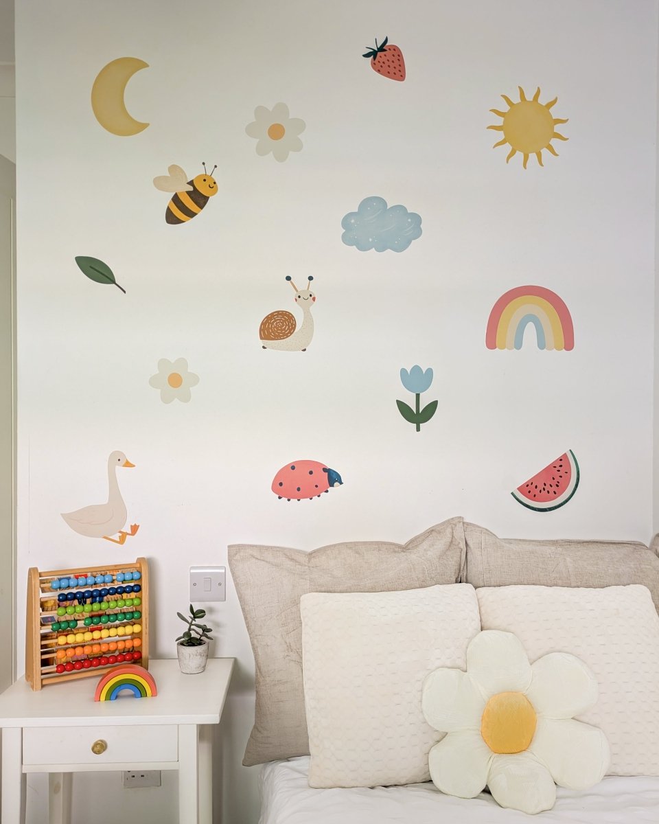 Premium Fabric Nursery Wall Stickers - Cute Whimsical Scandi Decals - RoseRowanDesign - 