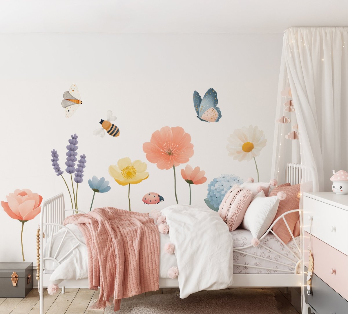 Premium Fabric Nursery Wall Stickers - Large Wildflowers - RoseRowanDesign - 