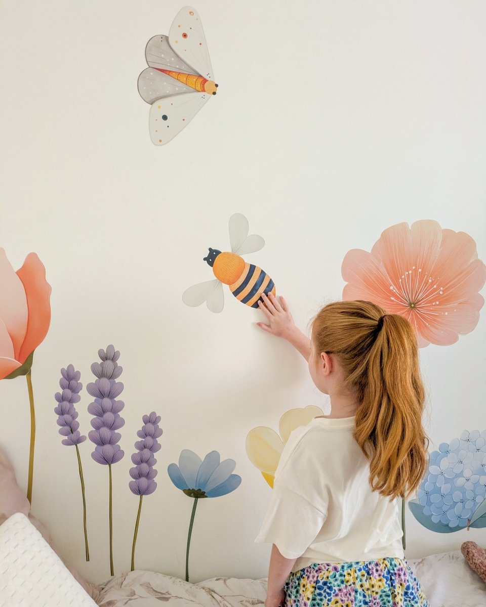 Premium Fabric Nursery Wall Stickers - Large Wildflowers - RoseRowanDesign - 