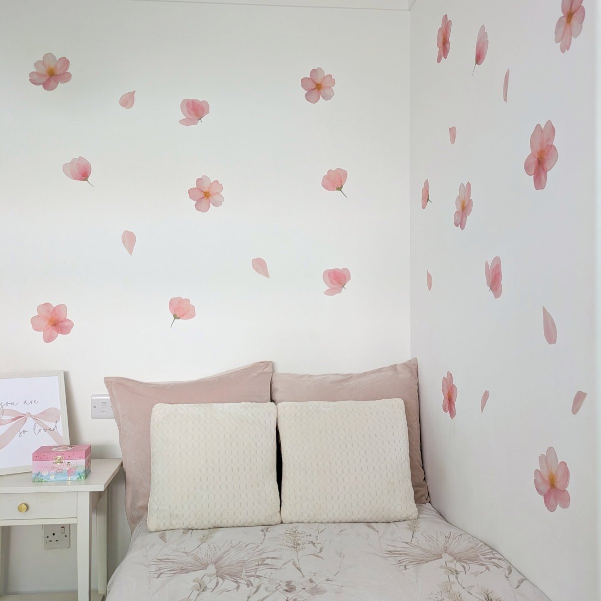 Premium Fabric Nursery Wall Stickers - Pink Cherry Blossom - RoseRowanDesign - 