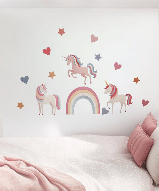 Premium Fabric Nursery Wall Stickers - Unicorns - RoseRowanDesign - 