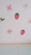 Load and play video in Gallery viewer, Premium Fabric Nursery Wall Stickers - Strawberries and Flowers
