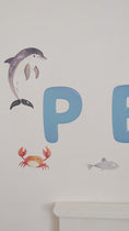 Load and play video in Gallery viewer, Personalised Sea Life Name Fabric Wall Stickers
