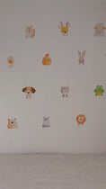 Load and play video in Gallery viewer, Animal Character Wall Stickers – Cute Nursery Fabric Decals | Removable & Reusable
