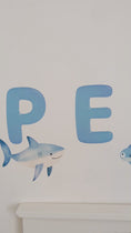 Load and play video in Gallery viewer, Personalised Shark Name Fabric Wall Stickers
