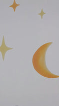 Load and play video in Gallery viewer, Premium Fabric Nursery Wall Stickers - Moon Stars & Sun
