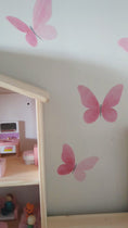 Load and play video in Gallery viewer, Pink Butterfly Wall Stickers | Fabric Wall Decals | Girls Bedroom & Nursery Decor
