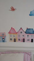 Load and play video in Gallery viewer, Tiny Town Wall Stickers | Pastel Village Nursery Decals – 19 Piece Set
