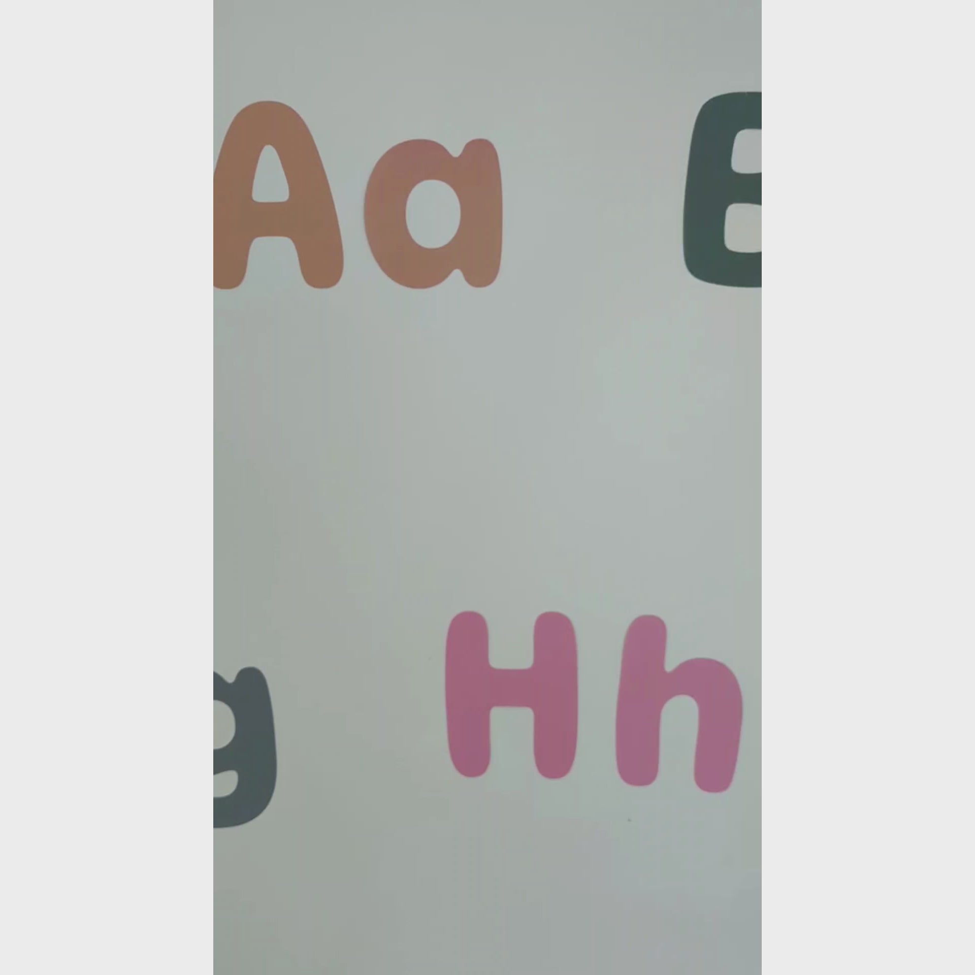 video of alphabet wall stickers in child's playroom