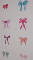 Load and play video in Gallery viewer, Colourful Bow Wall Decals – Set of 20 Pastel Ribbon Stickers for Girls Bedroom, Nursery Bow Wall Stickers, PVC Free Fabric Decals

