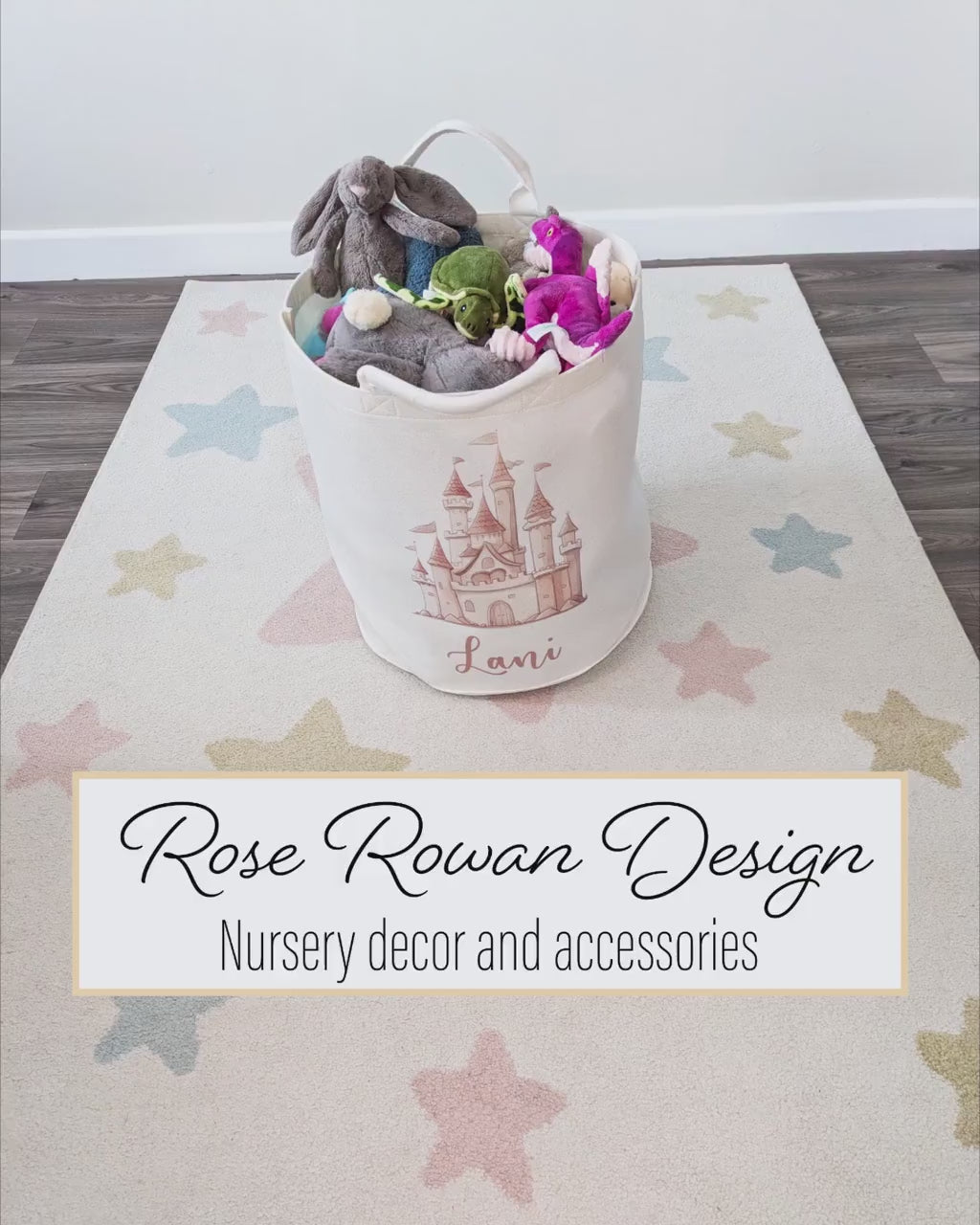 Personalised Toy Trug, Safari Theme Nursery Toy Storage, Kids Custom Felt Laundry Basket, Toy Tub for Babies Room, Jungle Animal Toy Sack