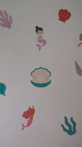 Load and play video in Gallery viewer, Mermaid Wall Stickers – Removable Fabric Underwater Decals | 15 Piece Set
