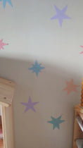 Load and play video in Gallery viewer, Premium Fabric Nursery Wall Stickers - Irregular Star Decals - Pastel Colours
