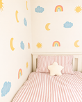 Load image into Gallery viewer, Sun, Moon & Rainbow Wall Stickers – Removable Fabric Weather Decals | 24 Piece Set

