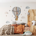 Load image into Gallery viewer, Premium Fabric Nursery Wall Stickers - Personalised Hot Air Balloon - 8 Colours Available - RoseRowanDesign
