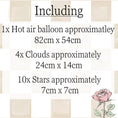 Load image into Gallery viewer, Premium Fabric Nursery Wall Stickers - Personalised Hot Air Balloon - 8 Colours Available - RoseRowanDesign
