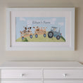 Load image into Gallery viewer, Personalised Panoramic Framed Print | Farm Tractor | Oak or White Frame with Mount Included - RoseRowanDesign
