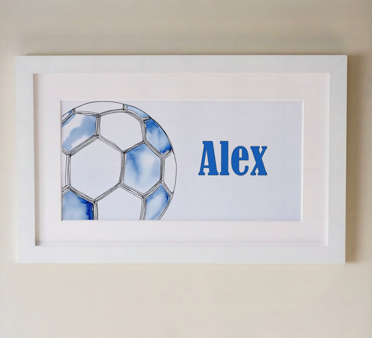 Personalised Panoramic Framed Print | Football | Oak or White Frame with Mount Included - RoseRowanDesign