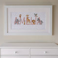 Load image into Gallery viewer, Personalised Panoramic Framed Print | Safari Animal | Oak or White Frame with Mount Included - RoseRowanDesign
