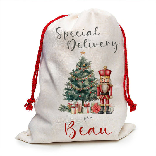 Santa Sack, Personalised Christmas Toy Bag - Large - Nutcracker - RoseRowanDesign