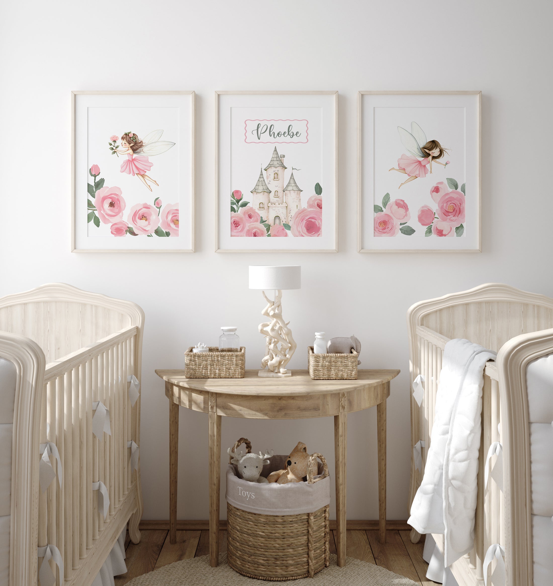 Fairy Castle Personalised | Set of 3 Prints | Girls  Nursery, Bedroom or Playroom - RoseRowanDesign
