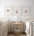 Load image into Gallery viewer, Personalised Bear Nursery Prints | Set of 3 | Beige Stripes - RoseRowanDesign
