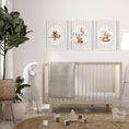 Load image into Gallery viewer, Personalised Bear Nursery Prints | Set of 3 | Beige Stripes - RoseRowanDesign

