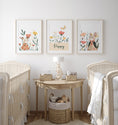Load image into Gallery viewer, Personalised Wildflower Rabbit Set of 3 for Kids Nursery, Bedroom or Playroom - RoseRowanDesign
