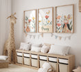 Load image into Gallery viewer, Personalised Wildflower Rabbit Set of 3 for Kids Nursery, Bedroom or Playroom - RoseRowanDesign
