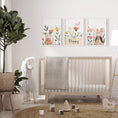 Load image into Gallery viewer, Personalised Wildflower Rabbit Set of 3 for Kids Nursery, Bedroom or Playroom - RoseRowanDesign
