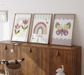 Load image into Gallery viewer, Rainbow, Flowers and Butterflies | Set of 3 Personalised Girls Room Decor - RoseRowanDesign
