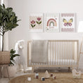 Load image into Gallery viewer, Rainbow, Flowers and Butterflies | Set of 3 Personalised Girls Room Decor - RoseRowanDesign
