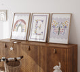 Load image into Gallery viewer, Wildflower, Butterfly, Rainbow Personalised | Set of 3 Prints | For Girls Room - RoseRowanDesign
