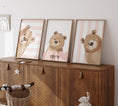 Load image into Gallery viewer, Personalised Strippy Bears | Set of 3 Prints | Choice of Colours | Nursery Wall Art - RoseRowanDesign
