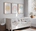 Load image into Gallery viewer, Boho Cloud, Sun & Rainbow Pastel Coloured Prints | Set of 3 Prints for Babies Room - RoseRowanDesign
