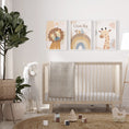 Load image into Gallery viewer, Boho Safari Animals Nursery Wall Art | Set of 3 Prints | Personalised Name - RoseRowanDesign
