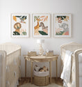 Load image into Gallery viewer, Botanical Safari Animals Nursery Wall Art | Set of 3 Prints - RoseRowanDesign
