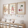 Load image into Gallery viewer, Fruit Personalised Set of 3 Prints | Cherry Nursery Wall Art - RoseRowanDesign

