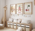 Load image into Gallery viewer, Fruit Personalised Set of 3 Prints | Cherry Nursery Wall Art - RoseRowanDesign
