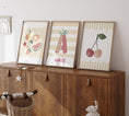 Load image into Gallery viewer, Fruit Personalised Set of 3 Prints | Cherry Nursery Wall Art - RoseRowanDesign
