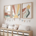Load image into Gallery viewer, Personalised Boho Star, Sun & Moon | Set of 3 | Mid Century kids room - RoseRowanDesign
