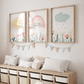 Load image into Gallery viewer, Personalised Girls Nursery Wall Prints | Set of 3 | Pastel Colours - RoseRowanDesign

